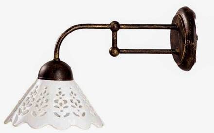 Kleine wandlamp I PORTICI, 18 cm wit, brons