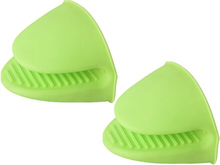 Kleine Warmte Isolatie Mat Keuken Wanten Rubber Mitts Pinch Grip Koken En Bakken Magnetron Handschoen Bakken Golove # T1P groen