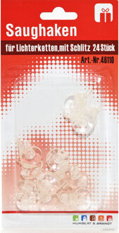 Kleine zuignappen ophangklemmetjes - 24x stuks - 2 cm Transparant