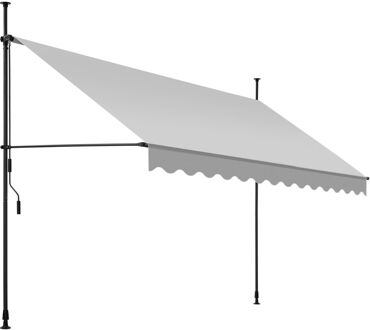 klemluifel - Zonnescherm - Zonneluifel - Klem-zonwering - Zonnescherm Balkon - 350 x 180 cm - lichtgrijs