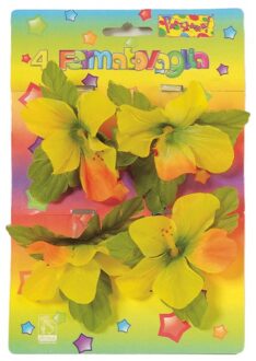 Klemmetjes met gekleurde bloemen voor tafelkleed 4 stuks