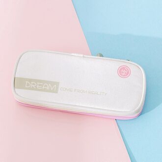 Kleur Canvas Stretch Etui Double Layer Grote Capaciteit Potlood Doos Tas Leuke Pencilcase Kids School Briefpapier Roze