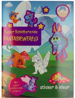 Kleur- en Stickerboek Fantasiewereld