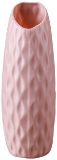 Kleur Imitatie Glazuur Bloem Container Nordic Plastic Vaas Anti Eenvoudige Bloempot Voor Home Decor roze