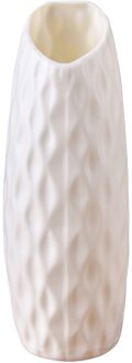 Kleur Imitatie Glazuur Bloem Container Nordic Plastic Vaas Anti Eenvoudige Bloempot Voor Home Decor wit