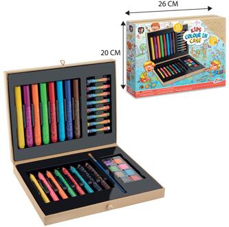 Kleur je eigen Kleurkoffer, 33dlg. Multikleur