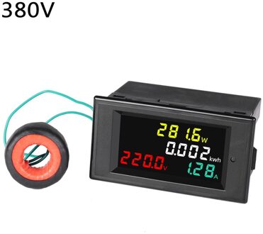 Kleur Lcd Display Panel Meter Energie Watt Meter Met Voltmeter Amperemeter Power Meter Ac Multimeter 220V 380V 100A 380VAC