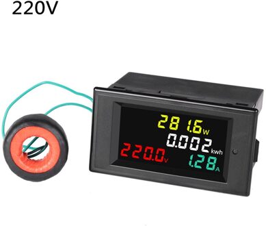 Kleur Lcd Display Panel Meter Energie Watt Meter Met Voltmeter Amperemeter Power Meter Ac Multimeter 220V 380V 100A SPM002-220VAC
