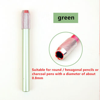 Kleur Metalen Potlood Extender Tekening Potlood Mouw Verlenger Potlood Connector Aluminium Staaf Verlenging Staaf groen