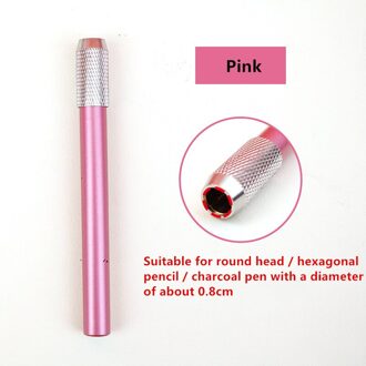 Kleur Metalen Potlood Extender Tekening Potlood Mouw Verlenger Potlood Connector Aluminium Staaf Verlenging Staaf roze