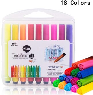 Kleur Pen Art Marker Tekening Set Kleuren Kinderen Aquarel Pen Veilige niet-toxisch Water Wassen Graffiti Gezondheid En Milieu 18kleuren
