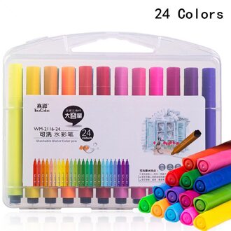 Kleur Pen Art Marker Tekening Set Kleuren Kinderen Aquarel Pen Veilige niet-toxisch Water Wassen Graffiti Gezondheid En Milieu 24kleuren