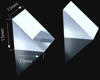 Kleur Prism Gelijkbenige Haakse Prisma 45 Graden Optische Glas 15*15*15Mm K9 Materiaal Kleine Visuele inspectie Diamant Spiegel