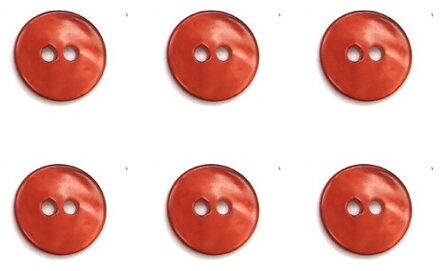 Kleur Shell Knop Twee Ogen Ronde Natuurlijke Shell Knop Overhemd Knop Hoogwaardige Knop rood 6 grain