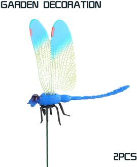Kleur Willekeurige Dragonfly Tuin Decor 3D Versier Tuinieren 2PCS Mooie Tuin Ornament Insect Outdoor Bloempot Yard