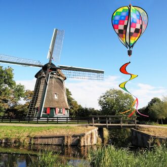 Kleur Windzak Gestreepte Air Ballon Wind Spinner Yard Garden Decor Decoratieve Stakes Outdoor Wind Spinners