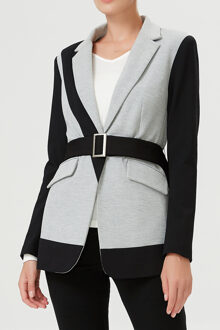 Kleurblok Blazer in Jersey Grijs