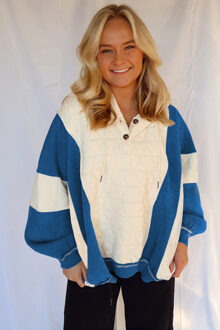 Kleurblok Gequilte Sweatshirt - maat M Ivoor