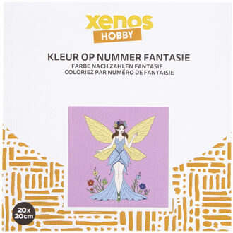 Kleurboek op nummer fantasiefiguren - 20x20 cm
