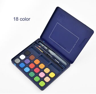 Kleuren Aquarel Pigment Set Aquarel Verf Student Handgeschilderde Draagbare Schilderen Set Ijzeren Doos Water Kleur Kunst Levert 18kleur