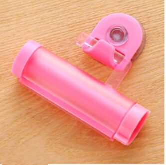Kleuren Haak Plastic Rolling Tube Squeezer Nuttig Tandpasta Dispenser Badkamer Tandpasta Houder Badkamer Accessoires roze