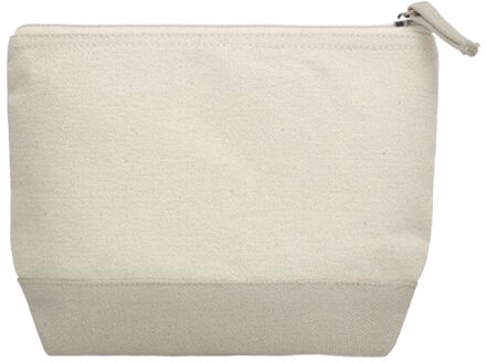 Kleuren katoenen cosmetisch tasje - maat One size Beige