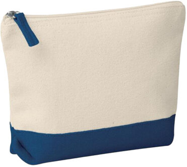 Kleuren katoenen cosmetisch tasje - maat One size Blauw