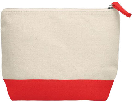 Kleuren katoenen cosmetisch tasje Rood - One size