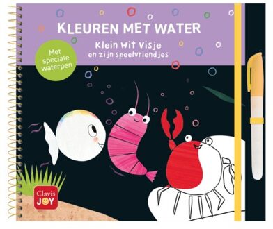 Kleuren Met Water. Klein Wit Visje En Zijn Speelvriendjes