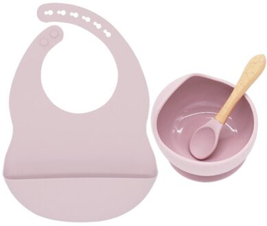 Kleuren Voeden Set Baby Plaat Non-Silp Zuig Kom Food Grade Siliconen Slabbetjes Kids Waterdichte Bpa-vrij draagbare Servies 03