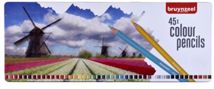 Kleurpotloden Bruynzeel Holland blik a 45 stuks assorti