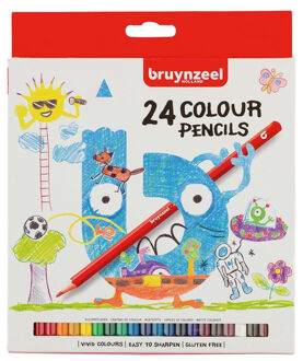 Kleurpotloden Bruynzeel Kids blister a 24 stuks assorti