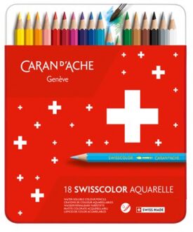 Kleurpotloden Caran dAche Swisscolor aquarel 18stuks ass.