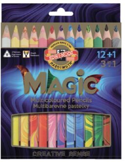 Kleurpotloden Koh-i-Noor Jumbo Magic doos 13 kleuren Multicolor