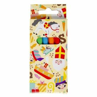 Kleurpotloden sinterklaas 8,5cm 6 stuks verschillende