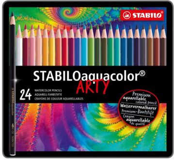 Kleurpotloden STABILO aquacolor 1624 blik a 24 kleuren Wit