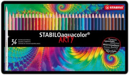 Kleurpotloden STABILO aquacolor 1636 blik a 36 kleuren Wit