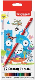 Kleurpotlood Bruynzeel Kids blister a 12 stuks assorti