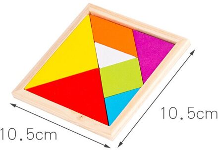 Kleurrijke 3D Puzzel Houten Tangram Math Speelgoed Tetris Game Kinderen Pre-School Magination Intellectuele Educatief Speelgoed Voor Kinderen 10-10cm