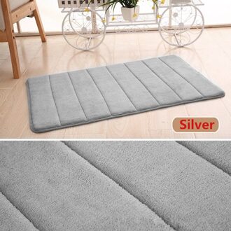 Kleurrijke Badmat Badkamer Memory Foam Mat Tapijt Wateropname Tapijt Vloer Anti Slip Zachte Tapijt Matten Keuken Matten zilver grijs