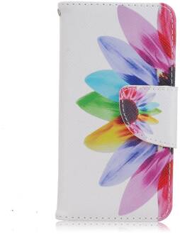 Kleurrijke bloem iPhone SE, 5 en 5S portemonnee hoesje