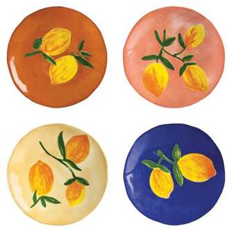 Kleurrijke citroenborden set van 4