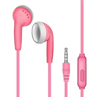 Kleurrijke Draad In-Ear Stereo Sport Oortelefoon Universele Draagbare Comfortabele Voice Headset Met Microfoon Elegante Verschijning roze