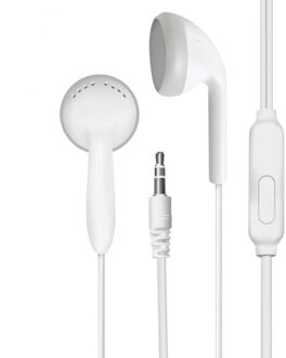 Kleurrijke Draad In-Ear Stereo Sport Oortelefoon Universele Draagbare Comfortabele Voice Headset Met Microfoon Elegante Verschijning wit