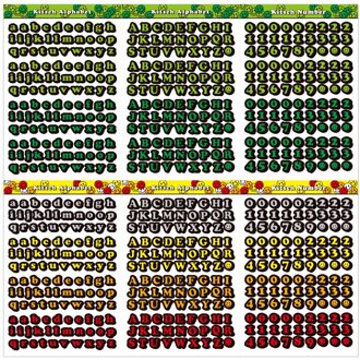 Kleurrijke Engels Alfabet Nummer Stickers Diy Scrapbook Basis Collage Mobiele Dagboek Gelukkig Plan Sealing Decoratie Sticker D 6sheets 1zak