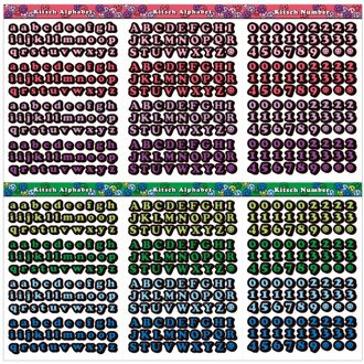 Kleurrijke Engels Alfabet Nummer Stickers Diy Scrapbook Basis Collage Mobiele Dagboek Gelukkig Plan Sealing Decoratie Sticker E 6sheets 1zak