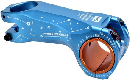 Kleurrijke Fiets Stuurpen Mountain Racefiets Stuurpen Ultralight Stuurpen 31.8Mm Stuurpen 17 Graden 90Mm Regenboog Stem Fietsen onderdelen blauw