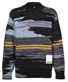 Kleurrijke Gebreide Crewneck Sweater Oamc , Multicolor , Heren - Xl,L