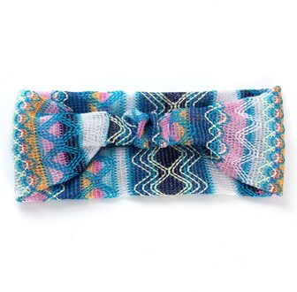 Kleurrijke Gestreepte Etnische Dames Haarband Vintage Cross Knoop Elastische Haarbanden Bandana Meisjes Haarbanden Haar Accessoires 2