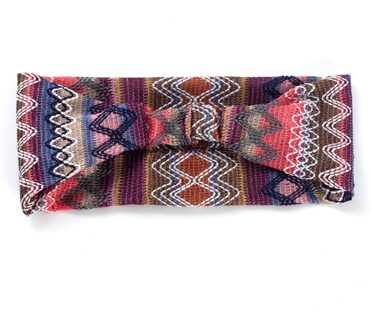 Kleurrijke Gestreepte Etnische Dames Haarband Vintage Cross Knoop Elastische Haarbanden Bandana Meisjes Haarbanden Haar Accessoires 4